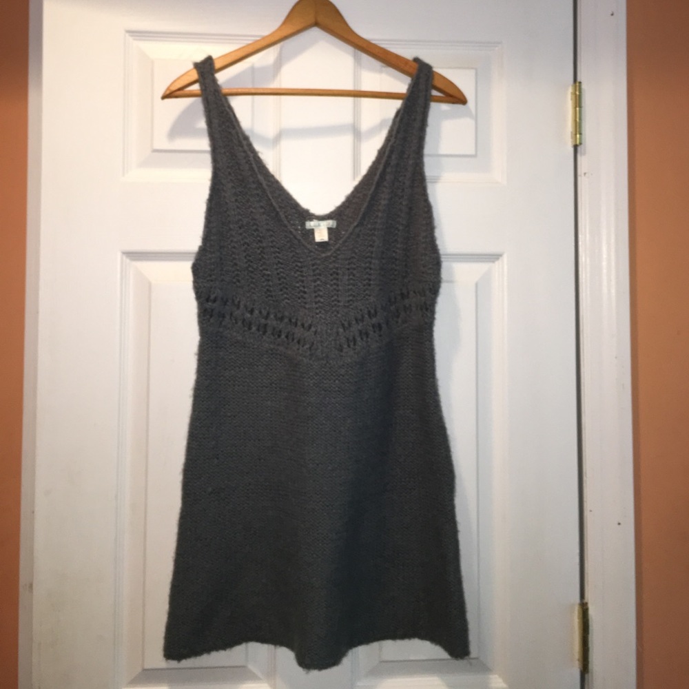 Urban Outfitters open knit gray sweater dress