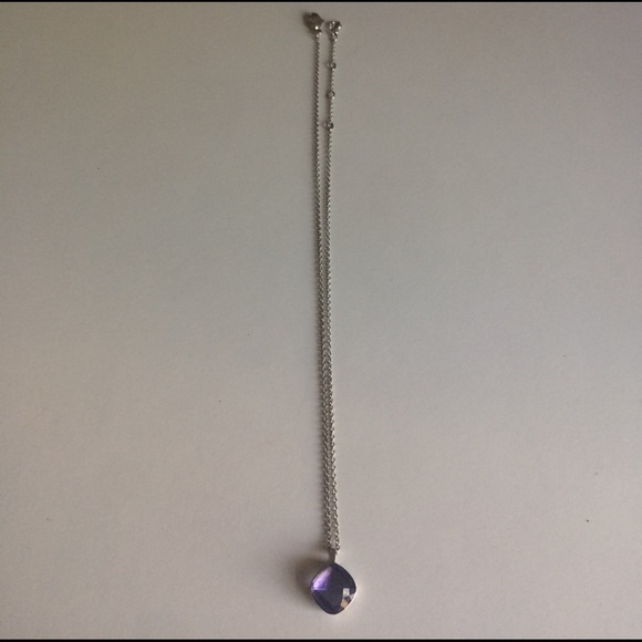 Swarovski purple cushion cut silver necklace - Picture 2 of 3