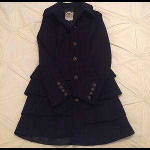 BB Dakota Navy Blue Long Tiered Coat
