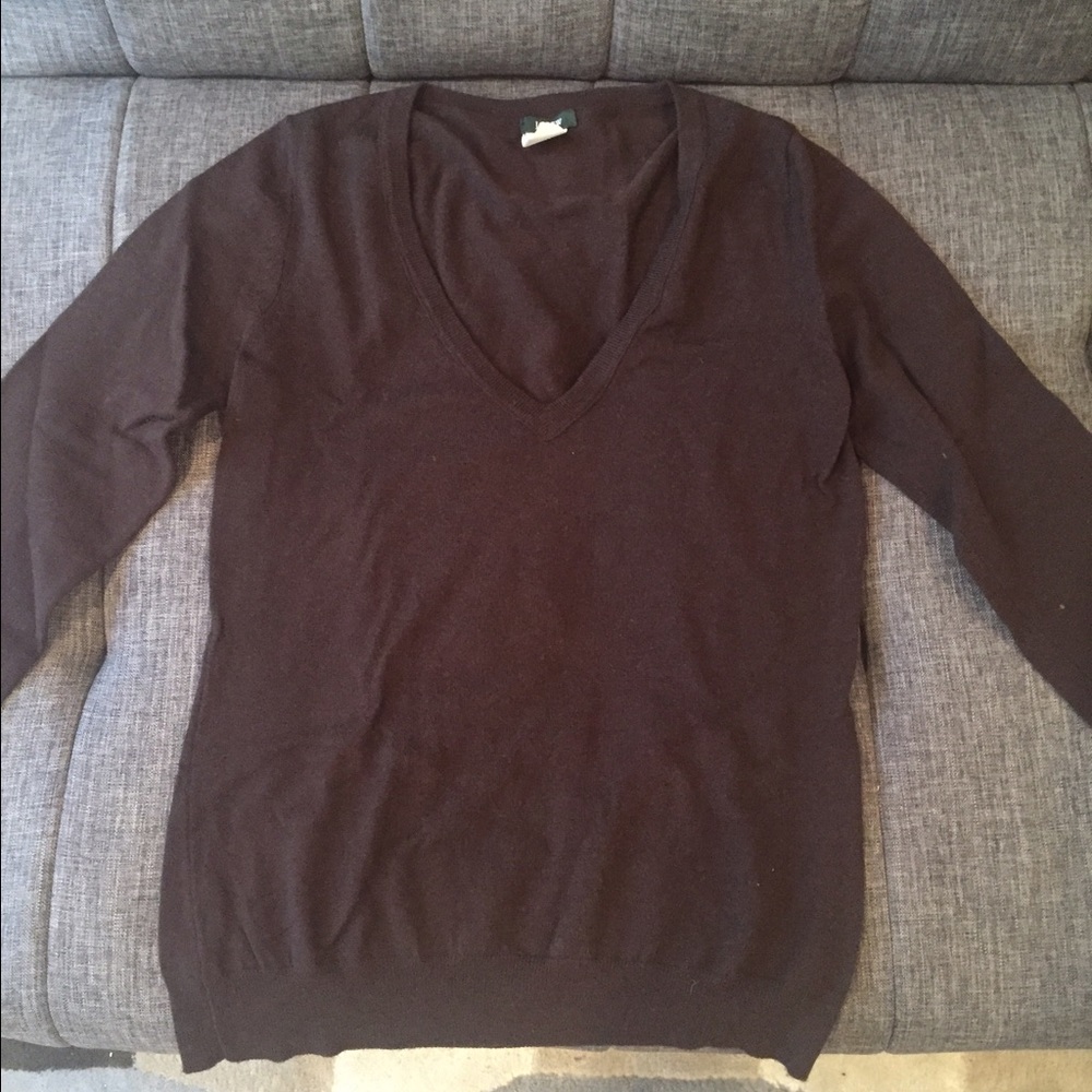 J. Crew brown merino wool v-neck sweater
