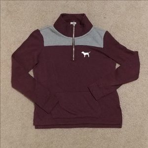 VS Pink Burgundy Half Zip