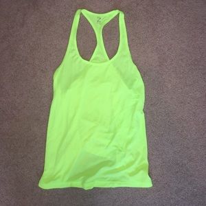 Zella neon yellow exercise tank top