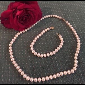Genuine Pearl Necklace & Earring set