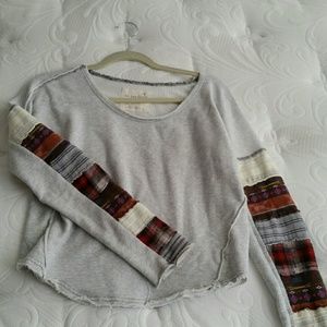 FP LS Sweater top w / Patchwork Arm Detail