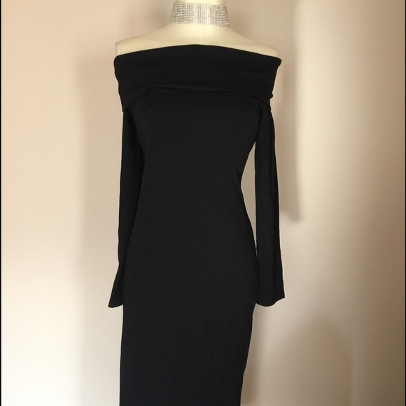 Urban Outfitters Dresses & Skirts - UO Black Glam Goth Off Shoulder Pinup Midi Dress L