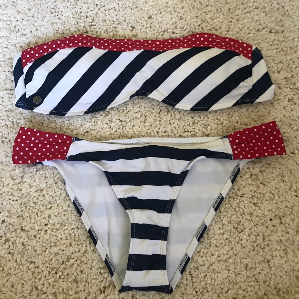 Red whit and blue Bikini