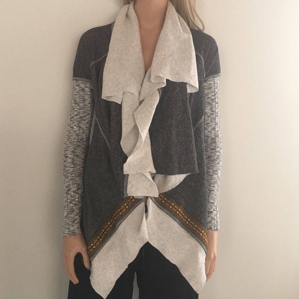 Great "Scrapbook" Gray Sweatshirt Jacket