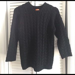 Joe Fresh 3/4 sleeve cable sweater. Black