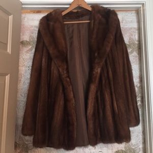 Genuine mink light brown jacket. Size Small