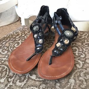 Gladiator Sandal with Zippered Back