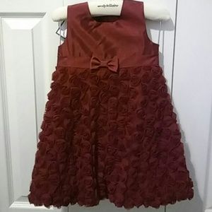 Burgundy toddler dress