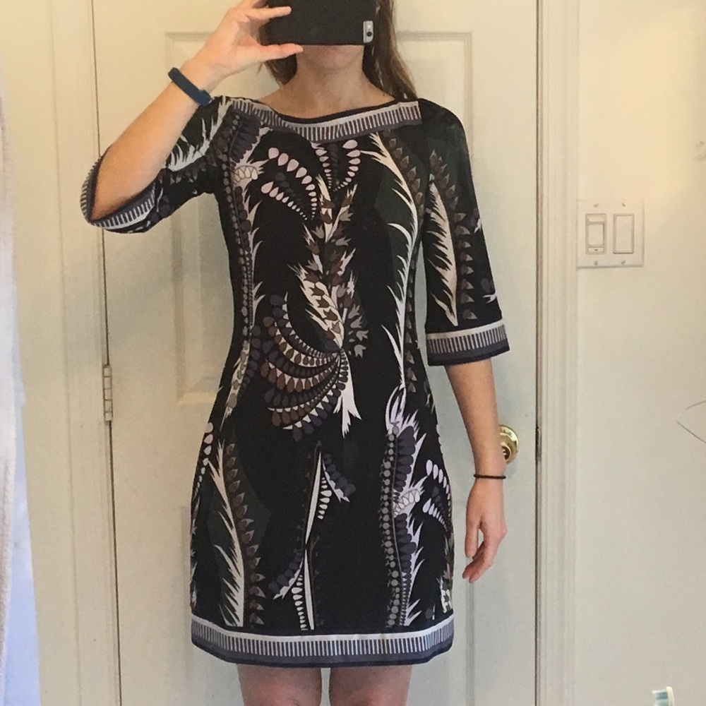 Ali Ro floral boat neck mini dress- size 6