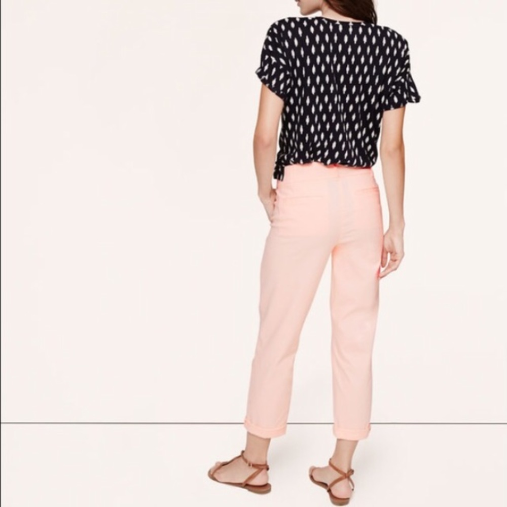 LOFT Skinny Pale Pink Marisa Cropped Chinos