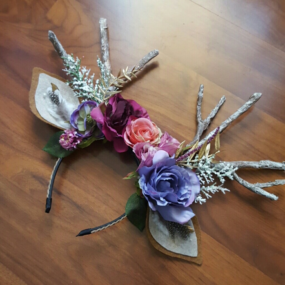 Floral deer headband halloween costume