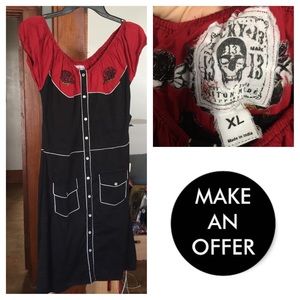 Lucky 13 Rockabilly Western inspired dress XL
