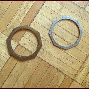 Cheap Monday brass and silver colored bangles
