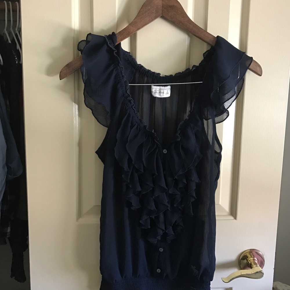 Blue sheet short sleeve top- A&F