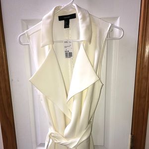 never worn off white jacket vest w/ belt!