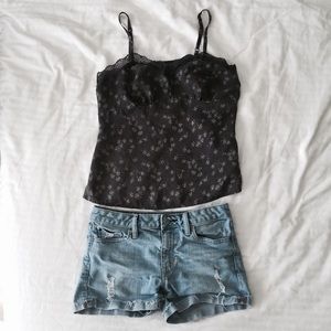 American eagle outfitters grey silk camisole