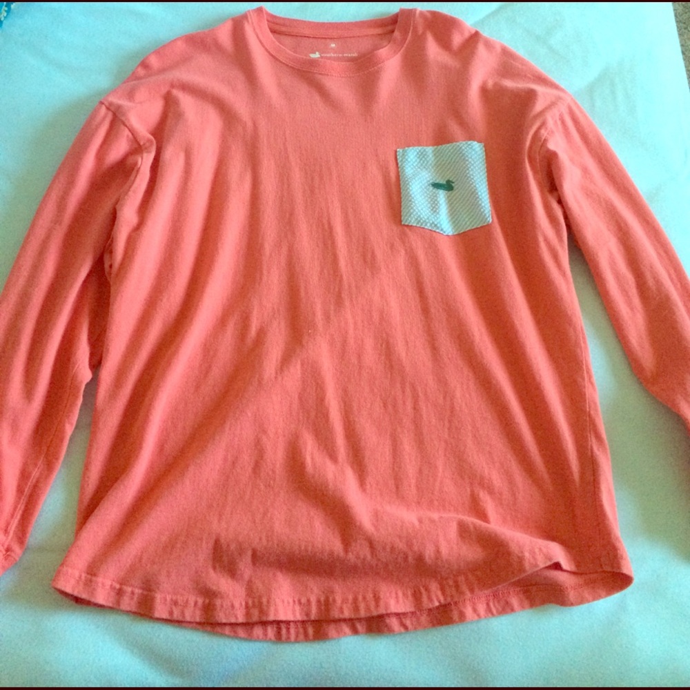 Southern Marsh long sleeve peach tee