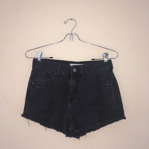PacSun Pants - Black Ripped High Rise Cutoff Denim Shorts