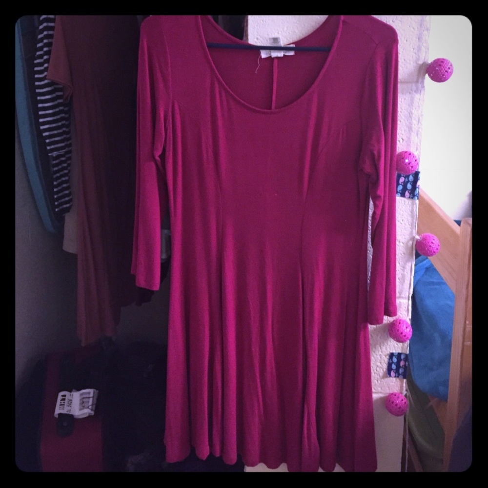 Dark pink tshirt dress