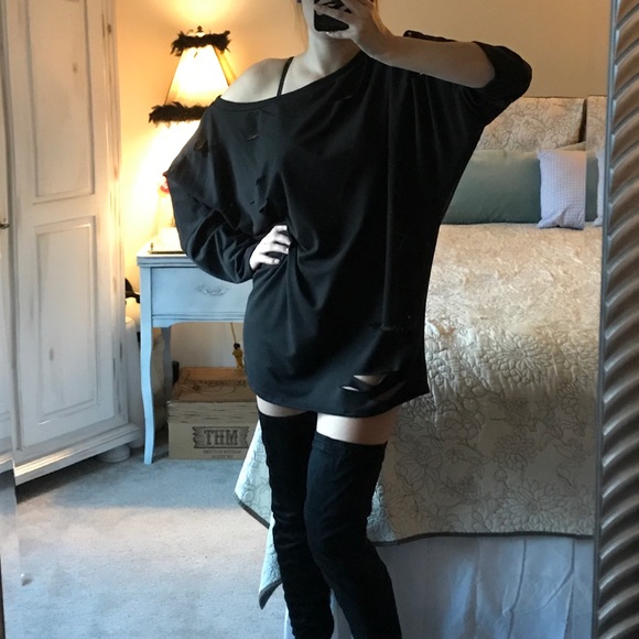 Distressed Sweater Dress - Picture 5 of 8