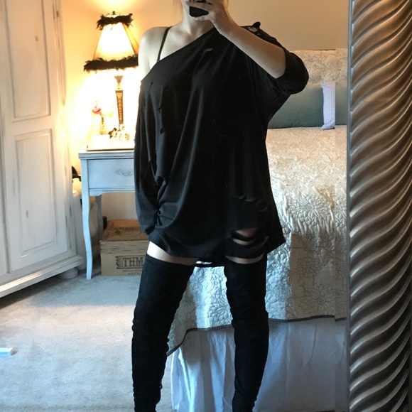 Distressed Sweater Dress - Picture 7 of 8