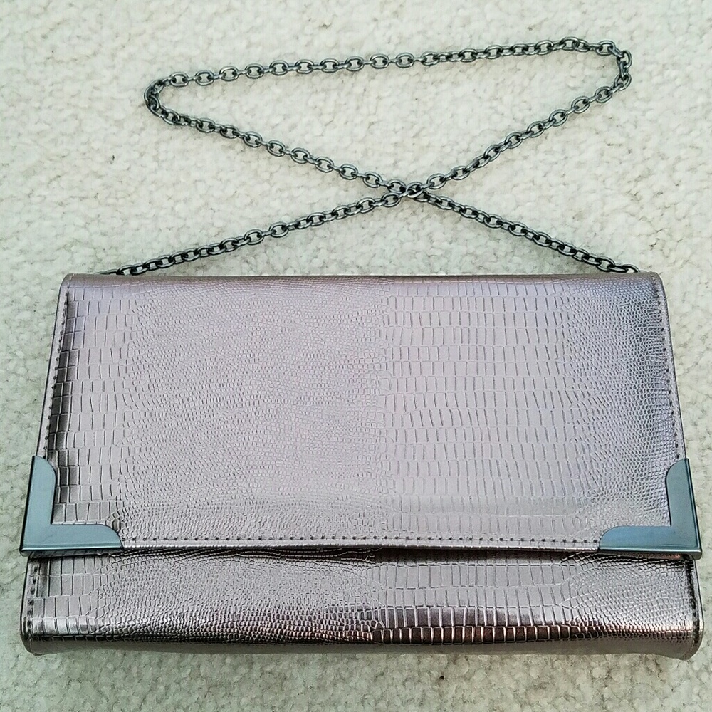 Metallic Pewter clutch