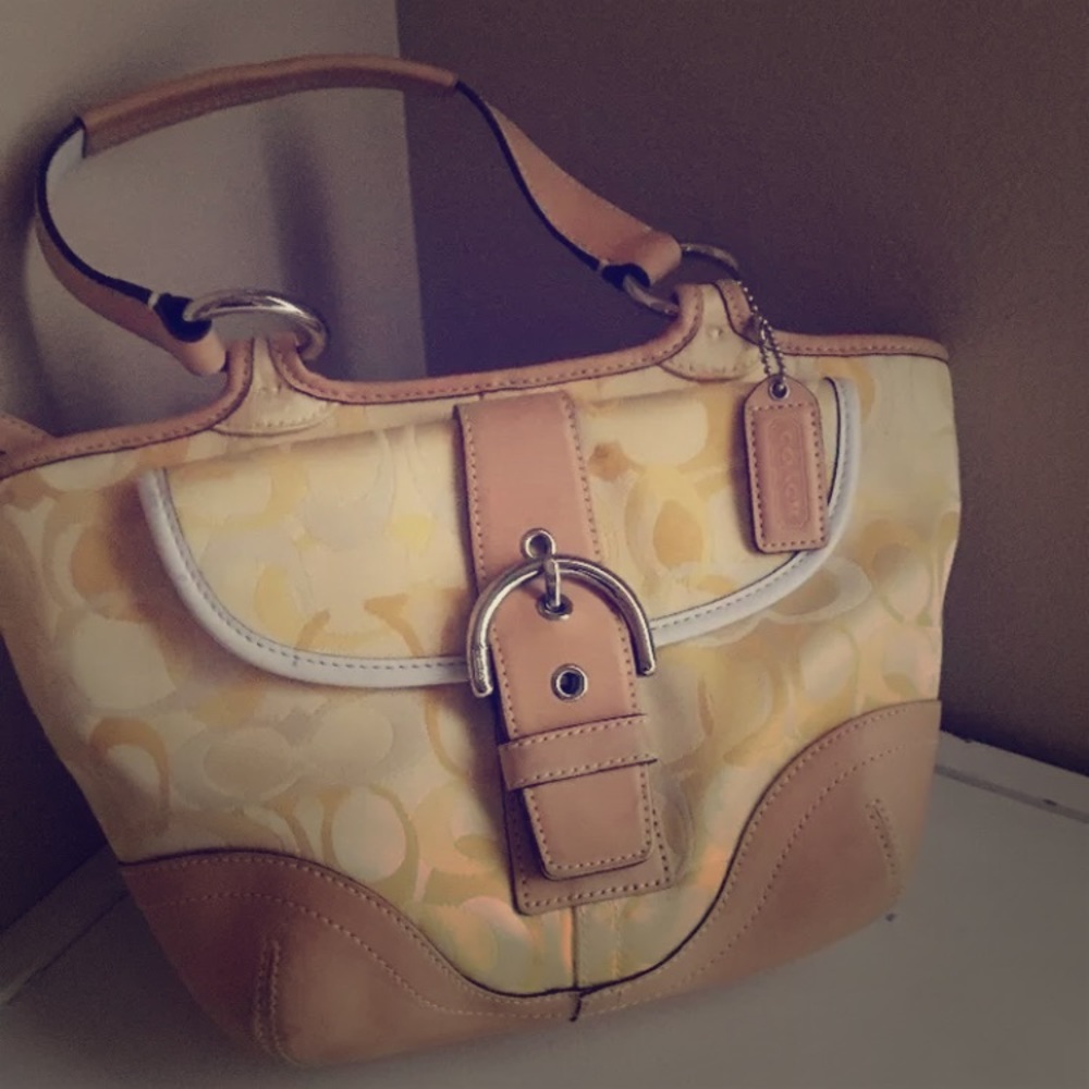 COACH Signature Soho Bag #1853 Yellow Shoulder