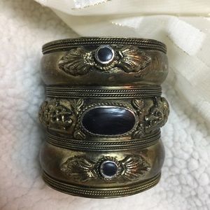 Boho Cuff Bracelet  Bronze & Black