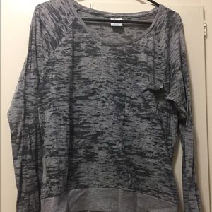 Gray loose fitting long sleeve shirt