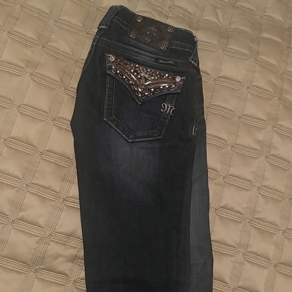 Miss me embellished dark denim skinny jeans.