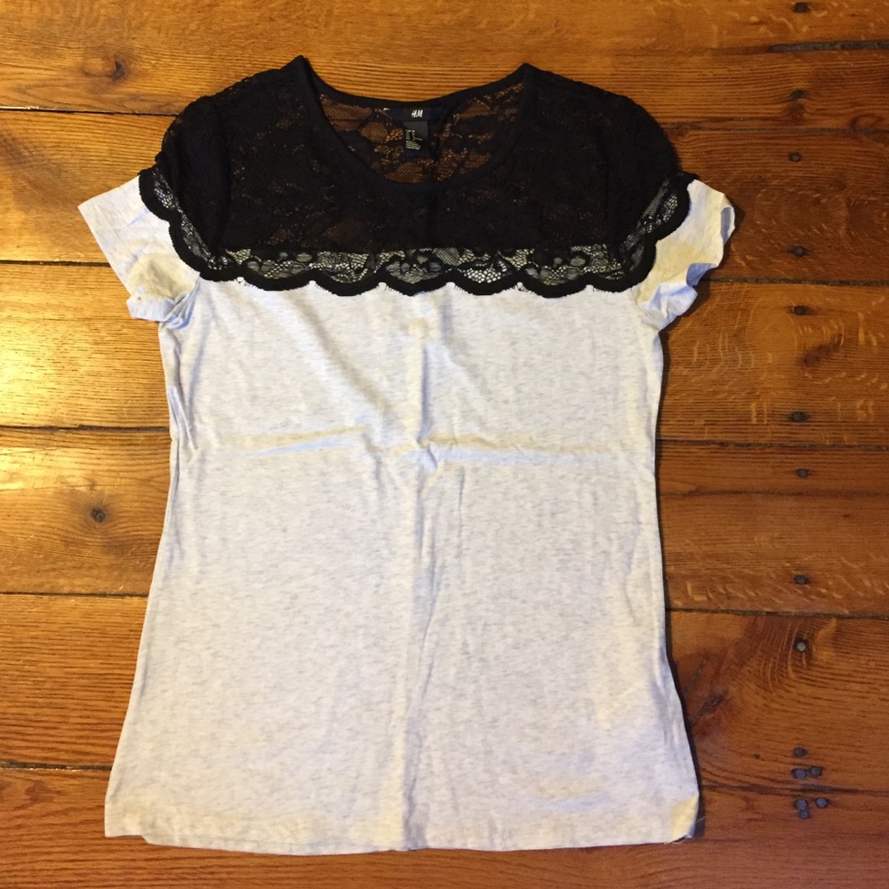 Black & Gray Lace Shirt