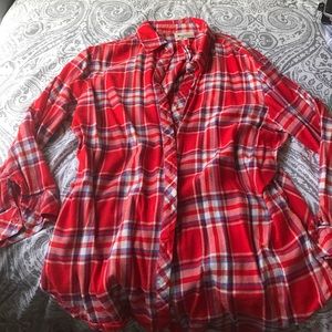 Red Button Down