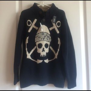 GAP Boys faux fur navy sweater size 6-7
