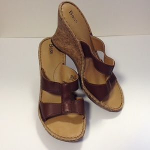 Bass wedge shoes brown 8