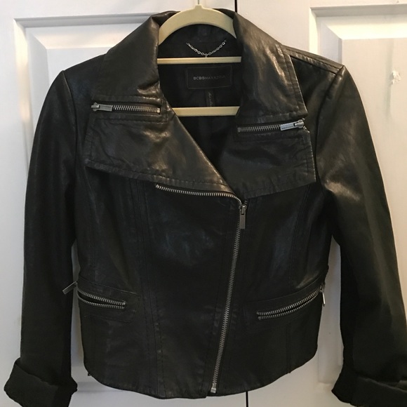 BCBGMaxAzria Jackets & Blazers - BCBG Leather Cropped Moto Jacket