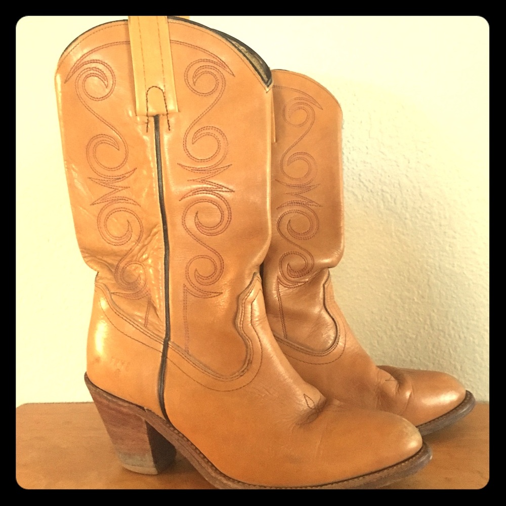 FRYE Leather Cowboy Boots