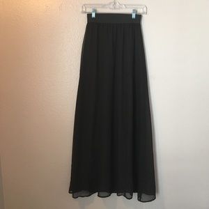 Kina black tulle maxi skirt.