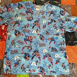 Captain America Unisex Scrub top