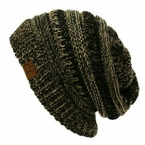 NWT CC 2tone Beanie Hat Black Made in Korea