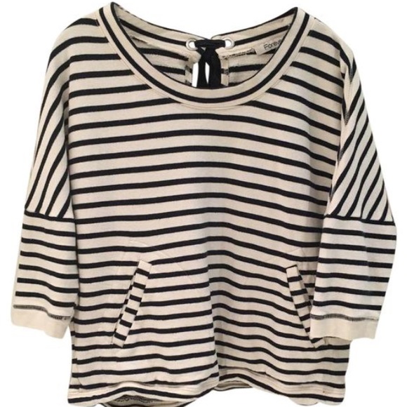 Forever 21 Sweaters - F21 Nautical Navy & White Striped Ribbon Pullover