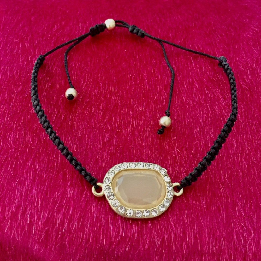 Black, gold and stone bracelet