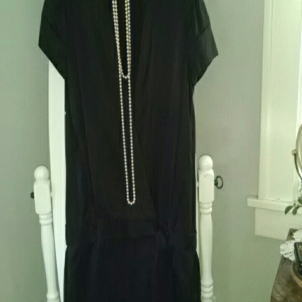 BCBG Max Azria Black silk mini  wrap dress