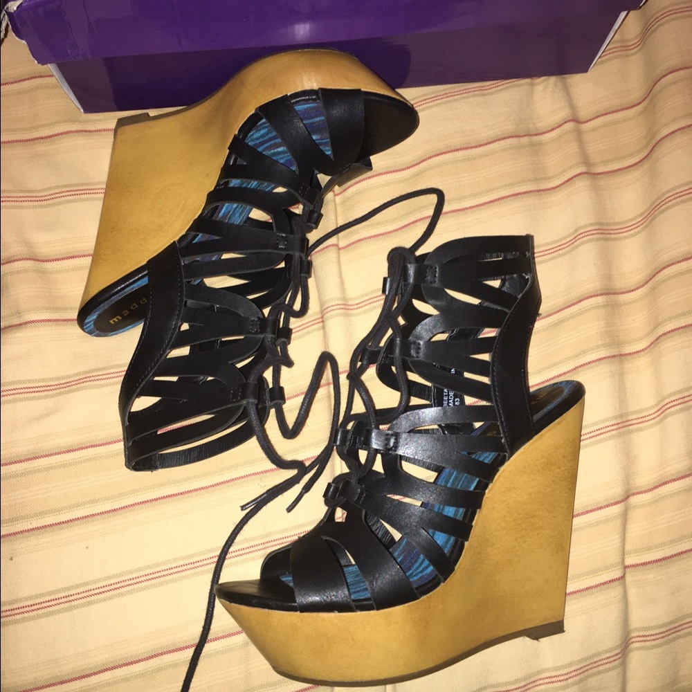 Madden a girl lace up wedges