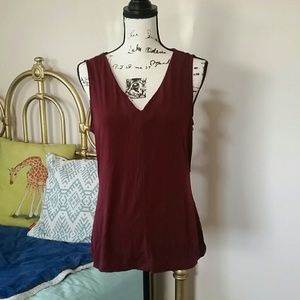 Maroon Banana Republic sleeveless blouse