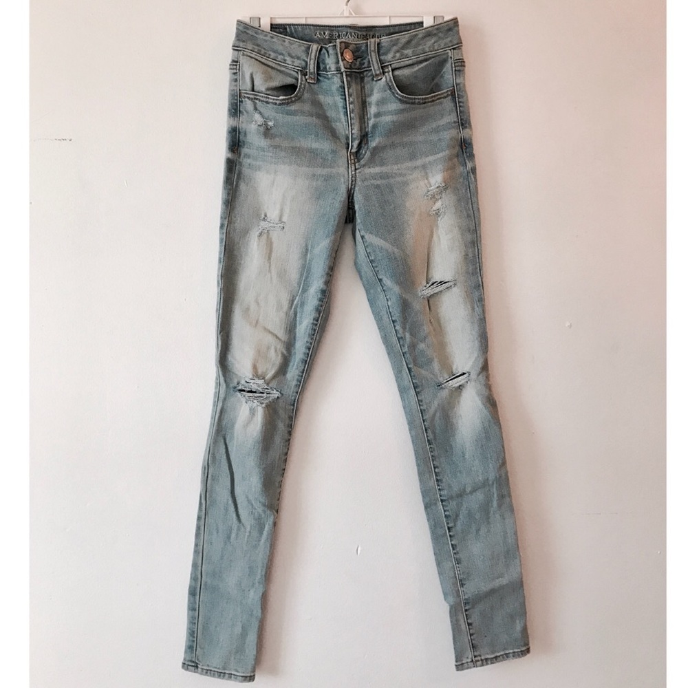 American Eagle Distressed Skinny Jeans Size 4