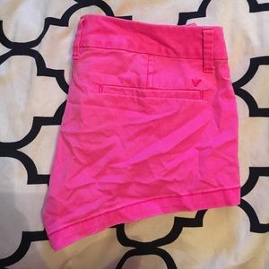 Bright pink shorts