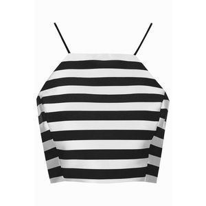 Topshop crop top satin striped